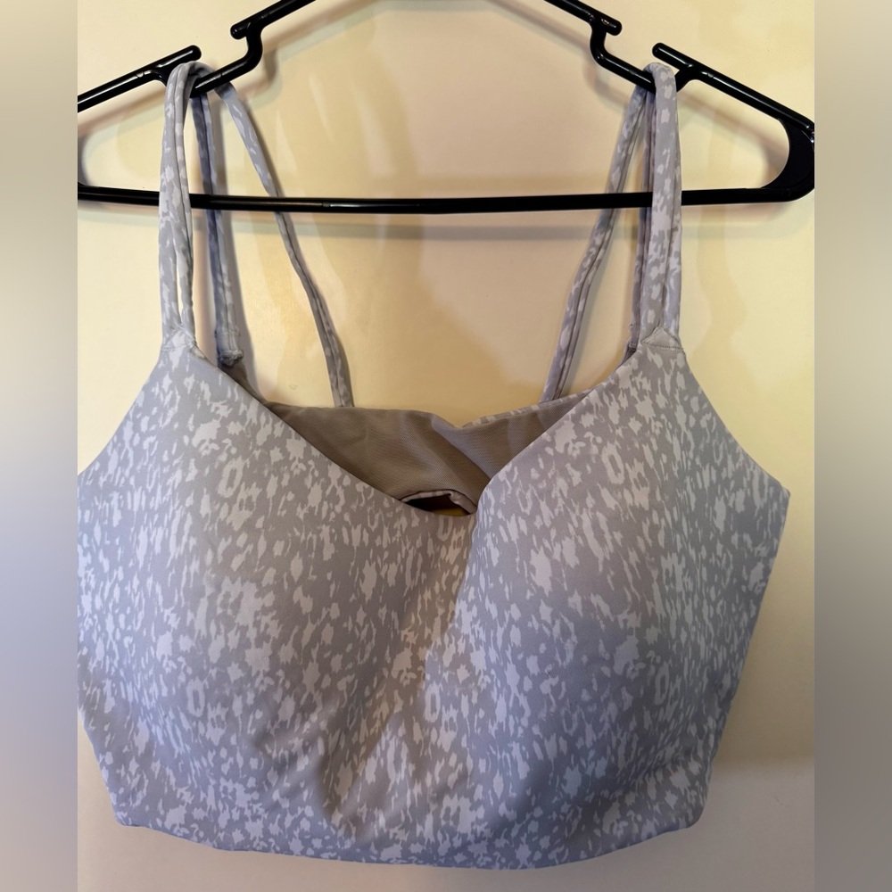 Women's Gray Patterned sports bra with inserts sz XXLARGE
